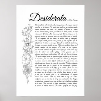 Desiderata in het Spaans Poster