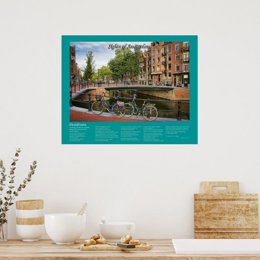 Desiderata - Kanaalkruising en fietsen Poster (Keuken)