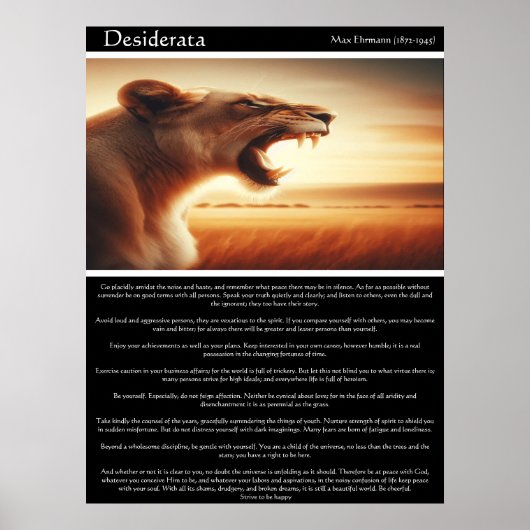 Desiderata: Koningin van het gouden uur Poster (Voorkant)
