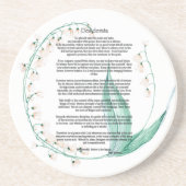 Desiderata Krans van Lelie van de Vallei Zandsteen Onderzetter (Voorkant)