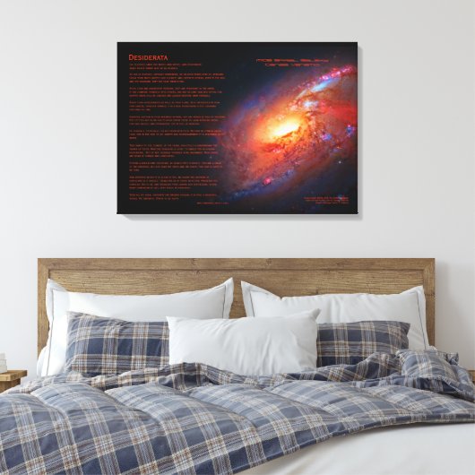 Desiderata, M106 spiraalvormig sterrenstelsel, sto Canvas Afdruk (Insitu (Slaapkamer))