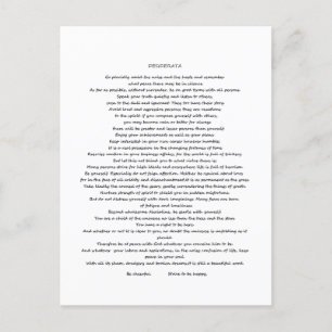 DESIDERATA MAX ERHMANN BRIEFKAART