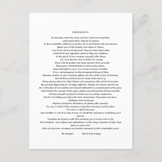DESIDERATA MAX ERHMANN BRIEFKAART