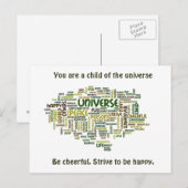 Desiderata Motivatie Word Cloud Briefkaart (Voorkant / Achterkant)