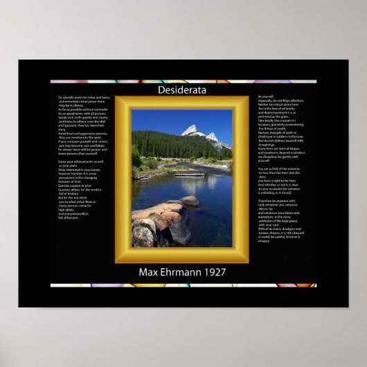 DESIDERATA Mountain Lake Posters (Voorkant)