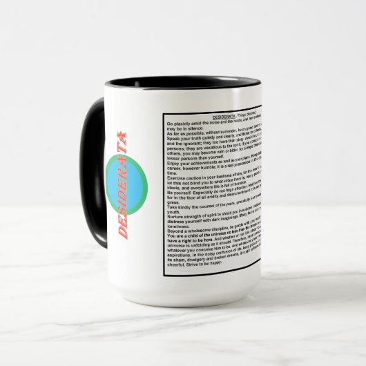 DESIDERATA Mug (Devant gauche)
