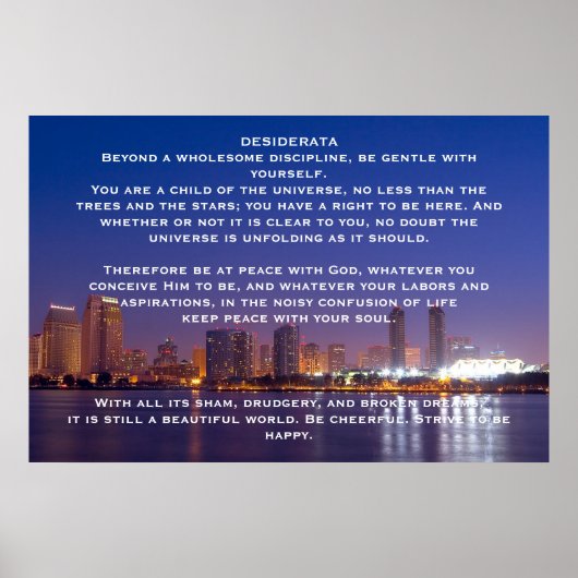 DESIDERATA Night City-Posters Poster (Voorkant)