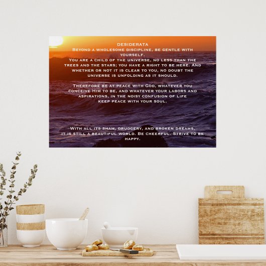 DESIDERATA Ocean Sunset Posters (Cuisine)