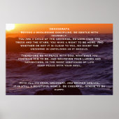 DESIDERATA Ocean Sunset Posters (Devant)