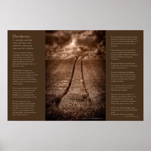 Desiderata on Been and Gone in Sepia Poster (Voorkant)