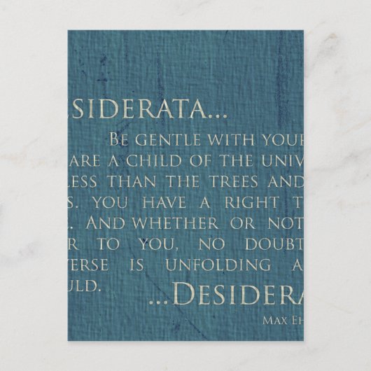 Desiderata op Canvas Briefkaart (Voorkant)