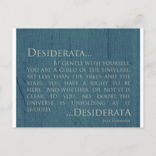 Desiderata op Canvas Briefkaart