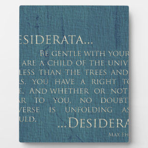 Desiderata op Canvas Fotoplaat
