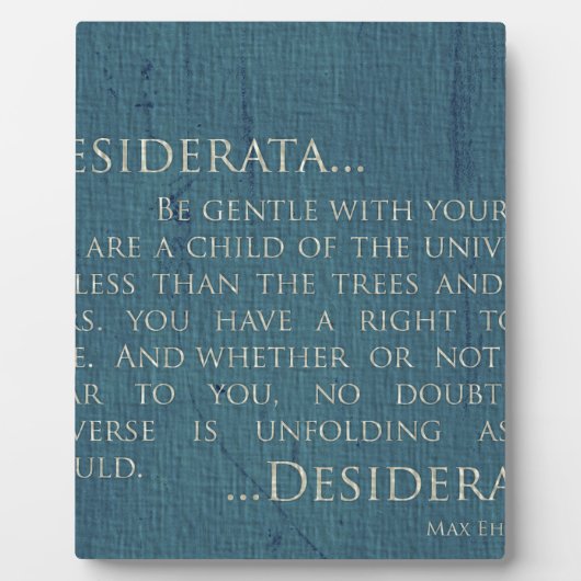 Desiderata op Canvas Fotoplaat (Voorkant)