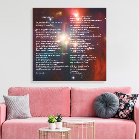 Desiderata op Coronet Galaxy Canvas Afdruk (Insitu (Woonkamer))