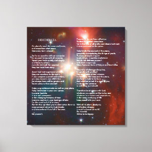 Desiderata op Coronet Galaxy Canvas Afdruk