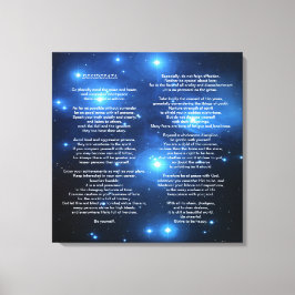 Desiderata op de Galaxy Pleiades Canvas Afdruk