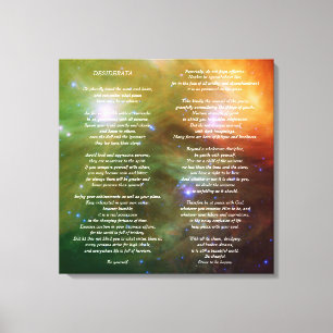 Desiderata op de Galaxy Pleiades Canvas Afdruk