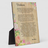Desiderata op het Rustic Wood Panel met Floral Tri Fotoplaat (Zijkant)
