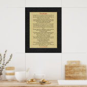 Desiderata op Linen leder lijst Poster (Keuken)
