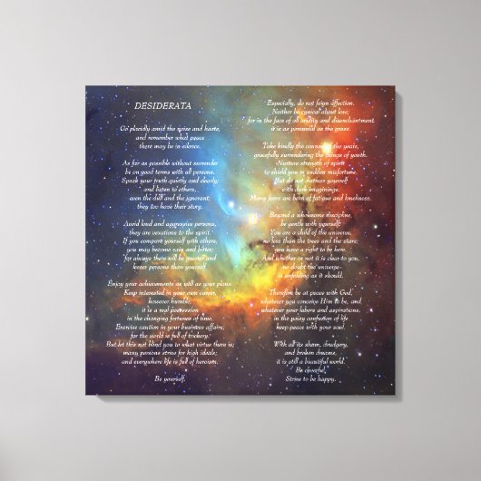 Desiderata op Tulip Galaxy Canvas Afdruk (Voorkant)