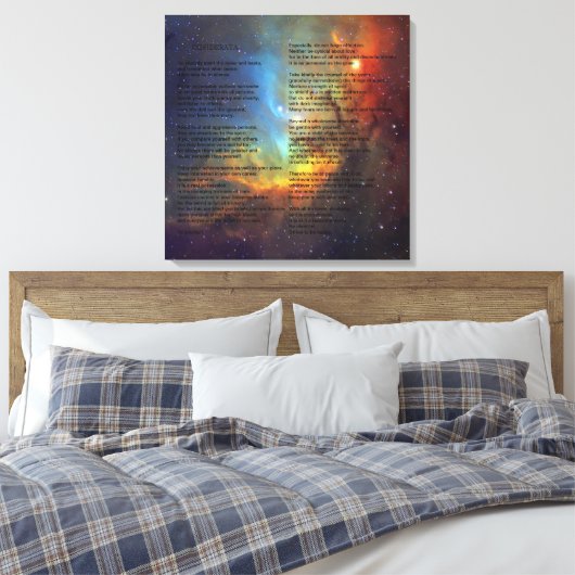 Desiderata op Tulip Galaxy Canvas Afdruk (Insitu (Slaapkamer))