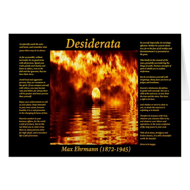 Desiderata orange fireball est au-dessus de la mer (Devant horizontal)