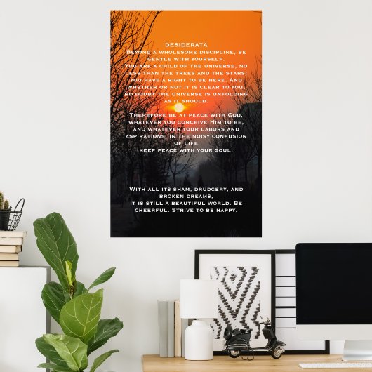 DESIDERATA Orange walkway Affiches (Bureau à domicile)