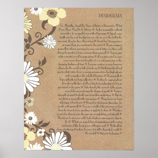 DESIDERATA Organic Careful Daisies Poster (Voorkant)
