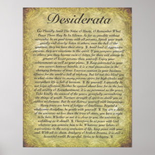 DESIDERATA OVER Antiek papier Poster