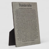 Desiderata over grijze marmer fotoplaat (Zijkant)