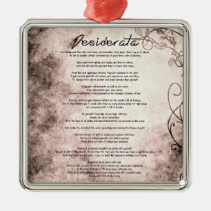 Desiderata over het ontginningsgebied Floral Faux Metalen Ornament