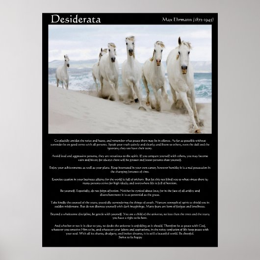 Desiderata paarden die Posters lopen (Voorkant)