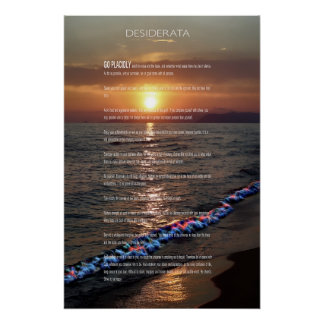 DESIDERATA Pacific Sunset Perfect Poster