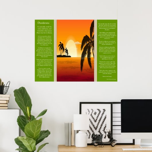 Desiderata Palm Tree Silhouette Posters (Thuiskantoor)