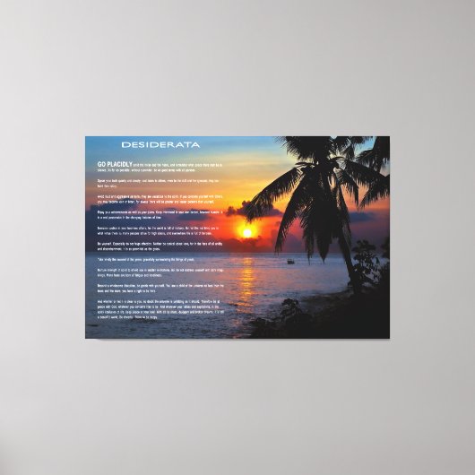 DESIDERATA Paradise Canvas Afdruk (Voorkant)