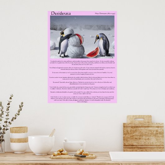 Desiderata Penguins Pastèque de neige Posters (Cuisine)