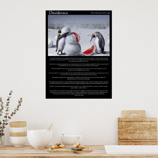 Desiderata Penguins Pastèque de neige Posters (Cuisine)
