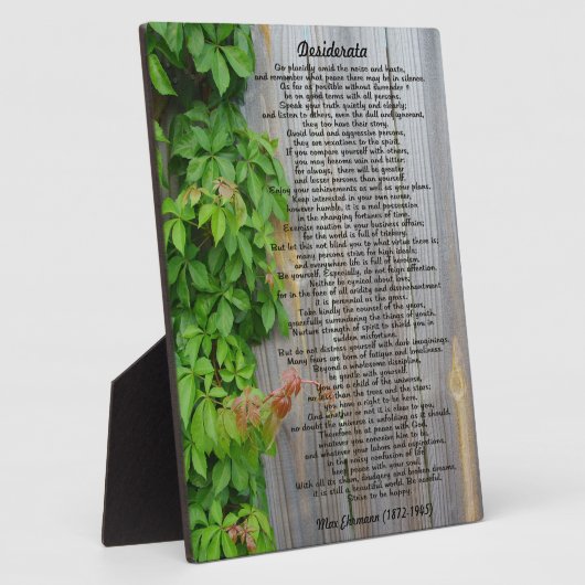 Desiderata plaque fotoplaat (Zijkant)