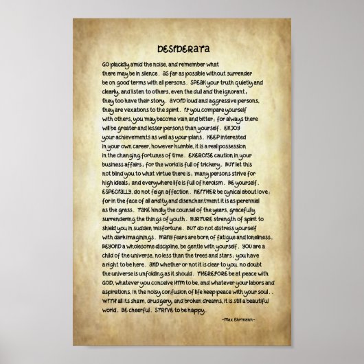 Desiderata Poem 8x12 Premium Canvas Poster (Voorkant)