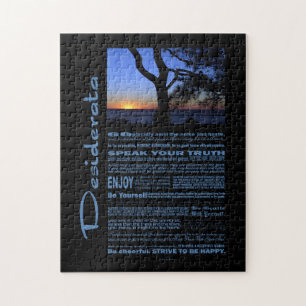 Desiderata Poem Beauful Sunset Tree #1 Legpuzzel