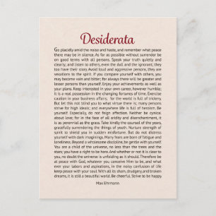 Desiderata Poem Briefkaart Mini Art