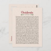 Desiderata Poem Briefkaart Mini Art (Voorkant / Achterkant)