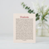 Desiderata Poem Carte postale Mini Art (Debout devant)