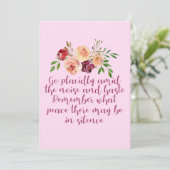 Desiderata Poem Citation Paisible Carte Rose (Debout devant)