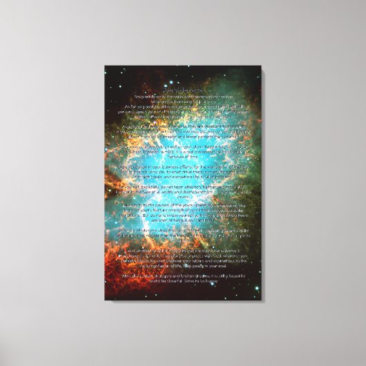 Desiderata Poem - De krab Nebula op Taurus Canvas Afdruk (Voorkant)