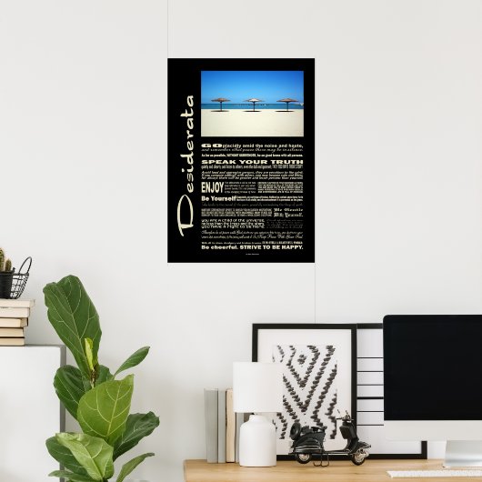 Desiderata Poem Dream It Live It Beach Poster (Thuiskantoor)