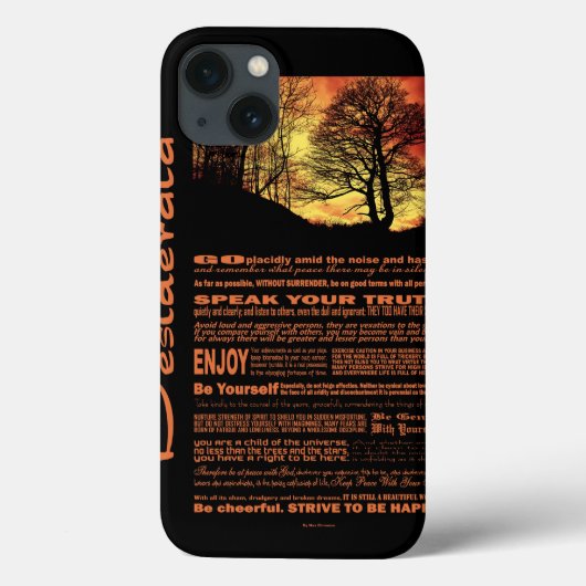 Desiderata Poem Evening Sunset Tree Case-Mate iPhone Case (Achterkant)
