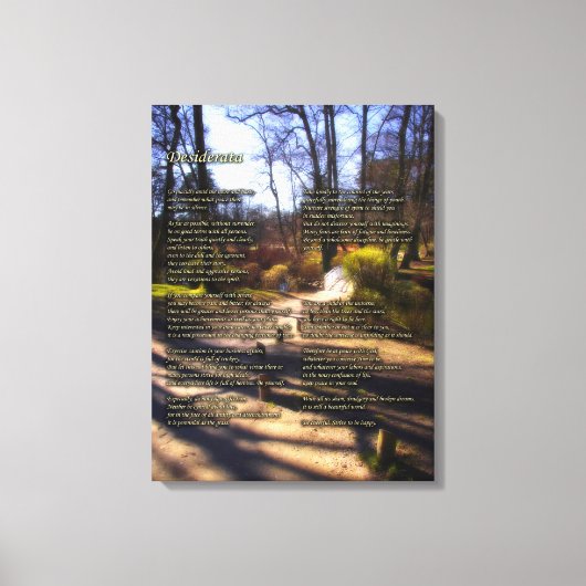 Desiderata Poem - Ik heb tijd Canvas Afdruk (Voorkant)