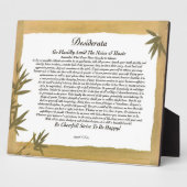 Desiderata Poem op Bamboo Fotoplaat (Zijkant)